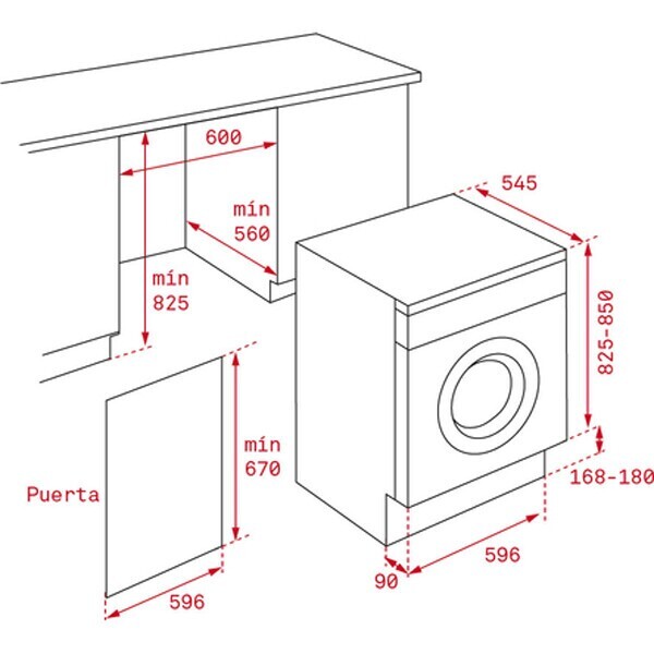 Встраиваемая стиральная машина размеры для встраивания под столешницу