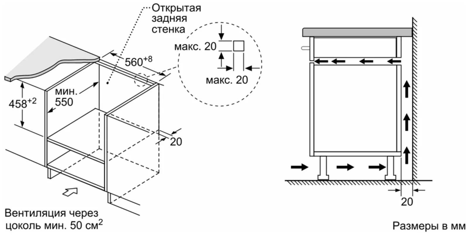 Микроволновая печь встраиваемая Bosch cma585ms0