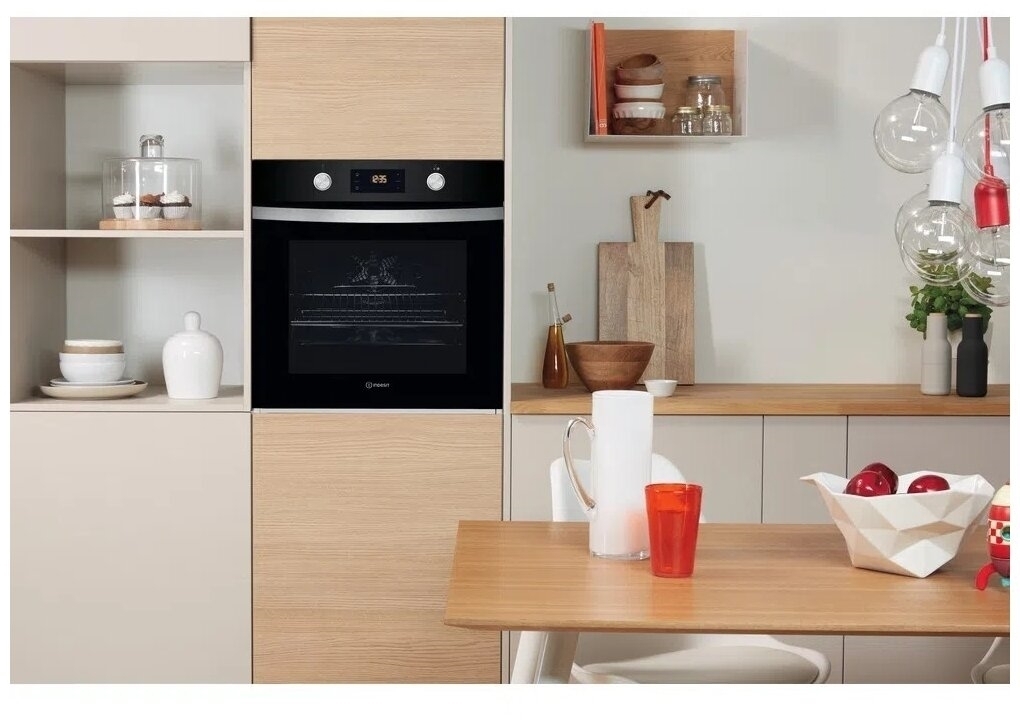 Электрический духовой шкаф indesit ifw 4841 jh bl черный