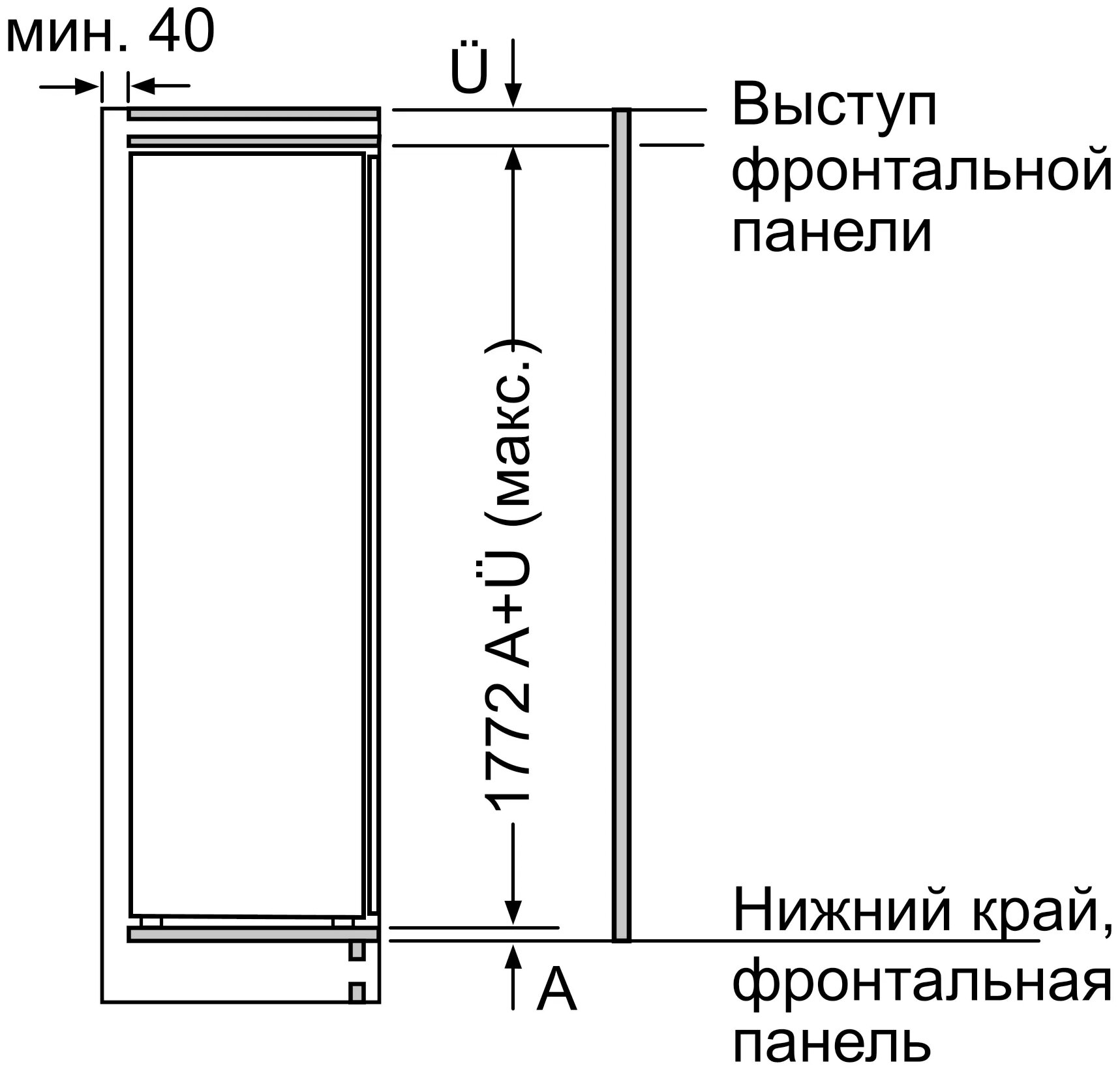 Bosch kil82af30r схема встройки