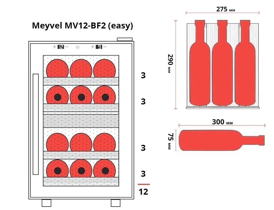 Винный шкаф meyvel mv12 bsf1 easy