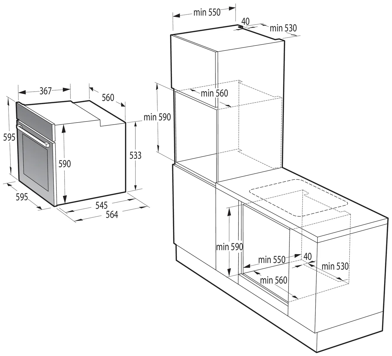 Электрический духовой шкаф gorenje bo6735e02bk черный