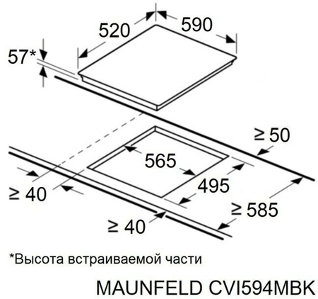 Индукционная варочная панель MAUNFELD CVI594MBK