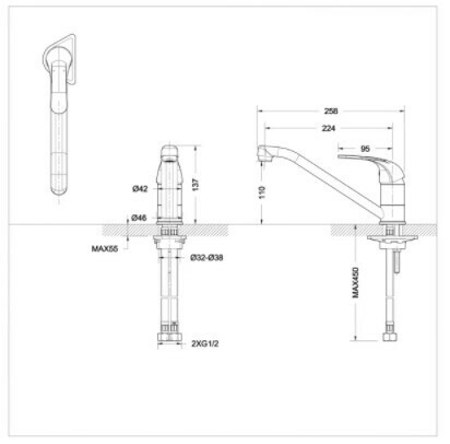 Смеситель для кухни Bravat Fit F7135188CP-RUS