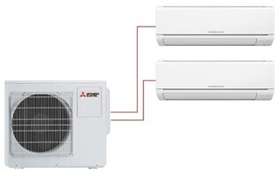 Мульти сплит-система Mitsubishi Electric MSZ-HJ35VA-ER1×2 / MXZ-3HJ50VA-ER1