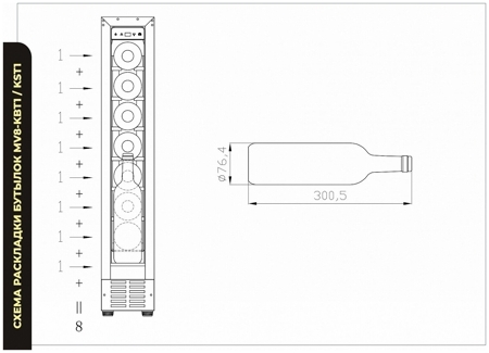 Винный шкаф Meyvel MV8 KST1