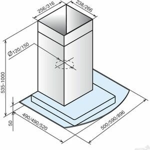 Каминная вытяжка Elikor Кристалл 50Н 430 К3Д нержавеющая сталь