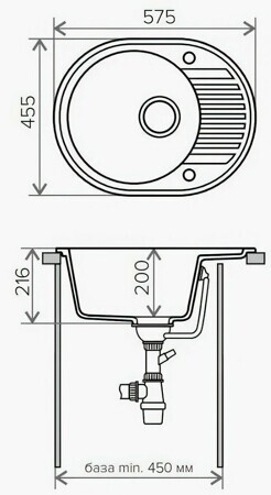 Кухонная мойка Tolero R-122-911 черный