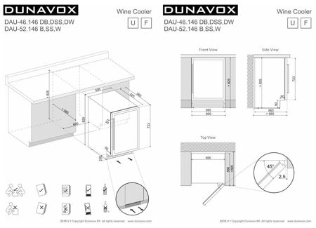 Винный шкаф Dunavox DAUF 46 138B