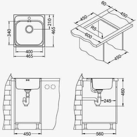 Кухонная мойка Alveus BASIC 140 NAT-90 (1100905)