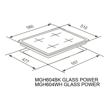 Газовая варочная панель MEFERI MGH604BK GLASS POWER