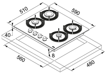 Газовая варочная панель Franke FHMF 604 4G C WH