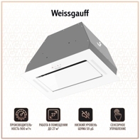 Вытяжка Weissgauff Blank 600 Touch White Glass белый