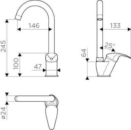 Смеситель для мойки Omoikiri Umi-AB (4994262) античная латунь