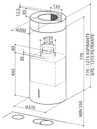 Кухонная вытяжка Faber CYLINDRA IS 4 EV8 X A37