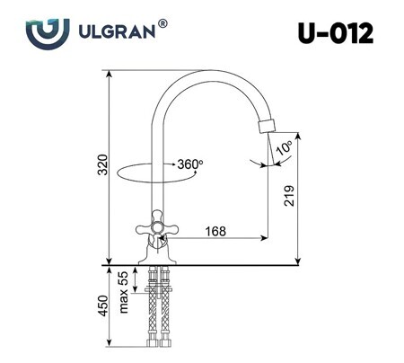 Смеситель для кухни Ulgran U-012-310