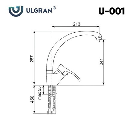 Смеситель для кухни Ulgran U-001 (U-001-302) песочный