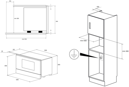 Встраиваемая микроволновая печь Kuppersberg HMW 393 B