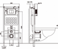 Комплект подвесной унитаз Abber Bequem AC1100T белый с инсталляцией AC0105 и кнопкой AC0120MCH матовый хром AC1100T-AC0105-AC0120MCH