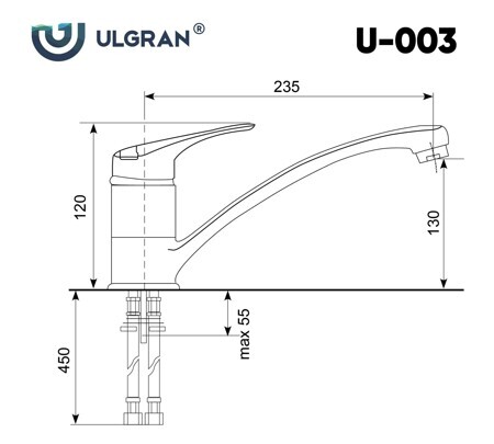 Смеситель для кухни Ulgran U-003-344