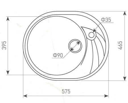 Кухонная мойка Zigmund & Shtain Kreis OV 575 черный базальт