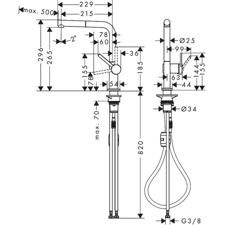 Смеситель для кухни Hansgrohe Talis M54 72808670