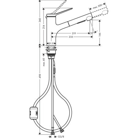 Смеситель для кухни Hansgrohe Zesis M33 (74800000)