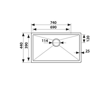 Кухонная мойка Kaiser KSM-7444 сталь