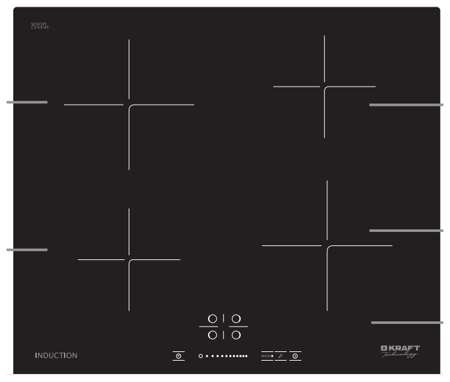 Индукционная варочная панель KRAFT TCH IHK7008 черный