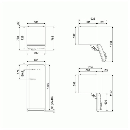 Холодильник Smeg FAB28LPK5