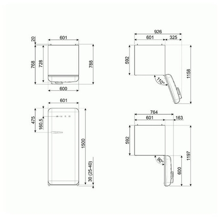 Холодильник Smeg FAB28LRD5