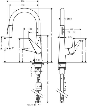 Смеситель для кухни Hansgrohe Talis S (72813000) хром