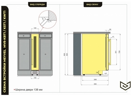 Винный шкаф Meyvel MV8 KST1