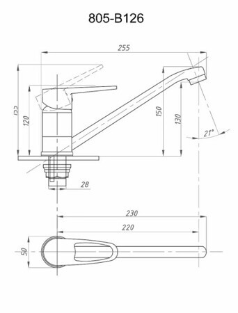 Смеситель для кухни Fauzt FZs-805-126