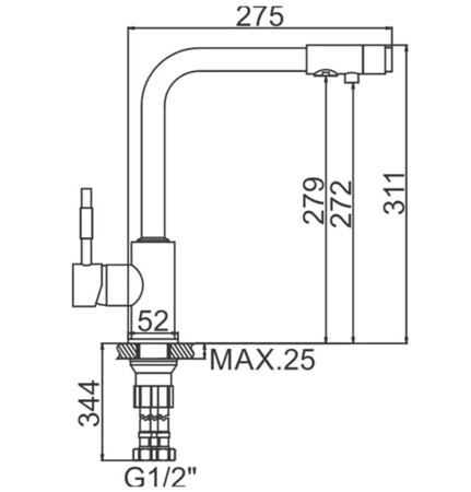 Смеситель для кухни Zerix ZX4445