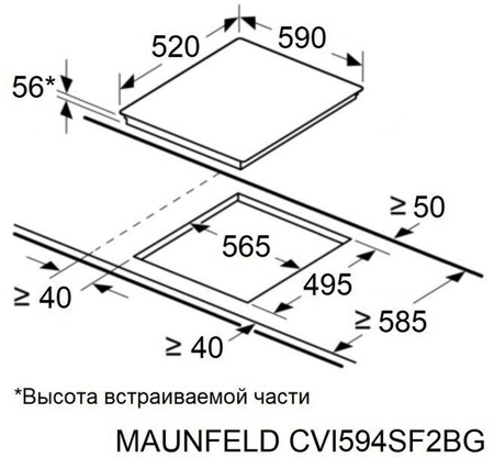 Индукционная варочная панель MAUNFELD CVI594SF2BG