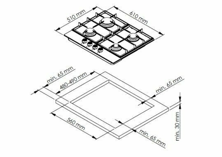 Газовая варочная панель Reex PGW 640S RBk