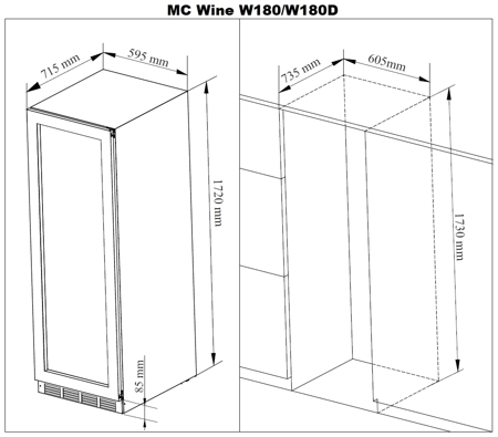 Винный шкаф MC Wine W180DB