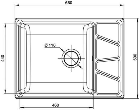 Кухонная мойка GranFest GF-V-680L песочный