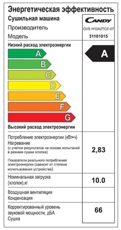 Сушильная машина Candy GVS H10A2TCE-07