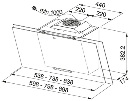 Каминная вытяжка Franke FMA 2.0 907 BK/GR 330.0550.071