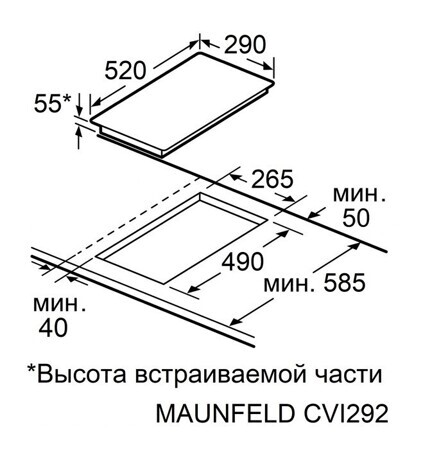 Индукционная варочная панель Maunfeld CVI594SBK Inverter