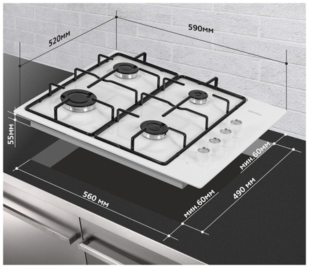Газовая варочная панель Simfer H 60Q40 M400