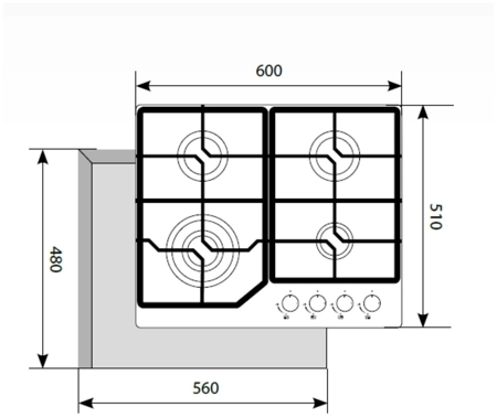 Газовая варочная панель Lex GVG 6040-1 IV LIGHT