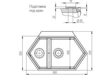 Кухонная мойка KitKraken Creek Y-900M.9004 black