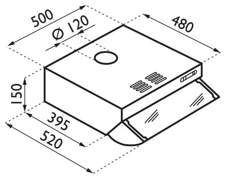 Подвесная вытяжка Ardesia Basic F50 X
