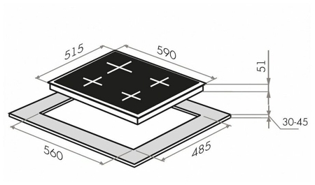 Газовая варочная панель MAUNFELD EGHS 64 3 CS G