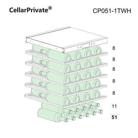 Встраиваемый винный шкаф Cellar Private CP051-1TWH