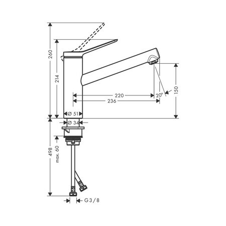 Смеситель для кухни Hansgrohe Zesis M33 (74802000)