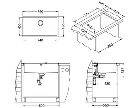 Кухонная мойка Alveus QUADRIX 60 BRS-90 (1092477)